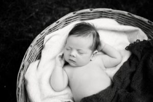 Newborn in basket