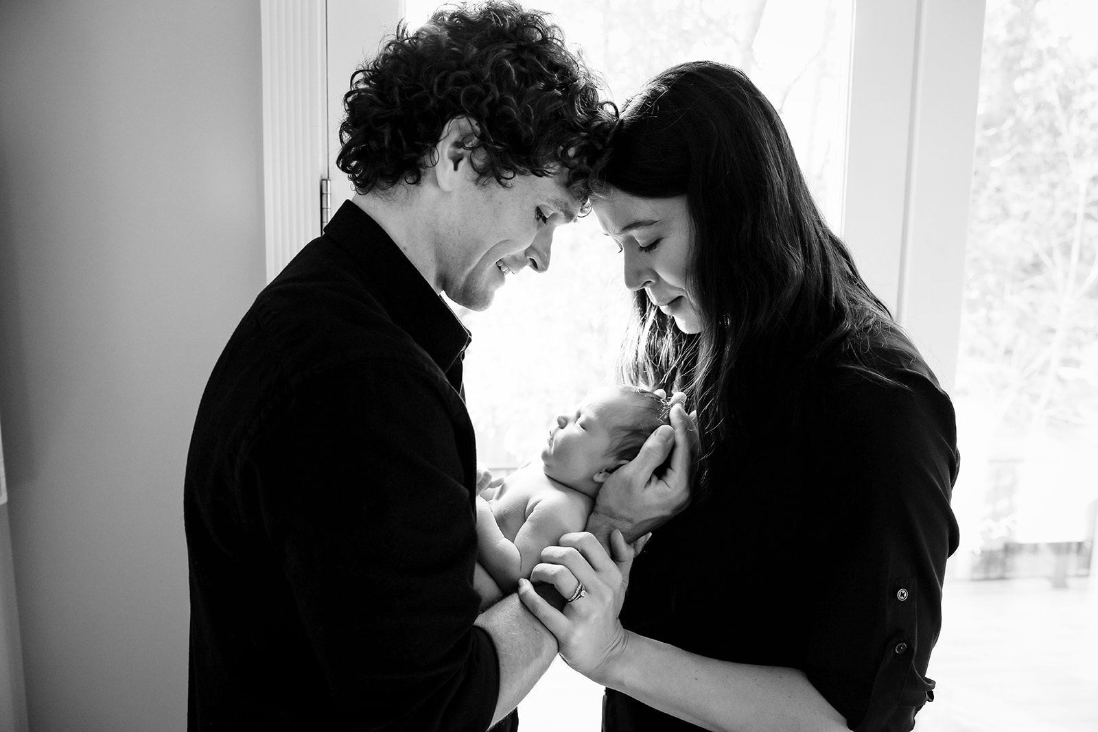 Newborn photo session with dog